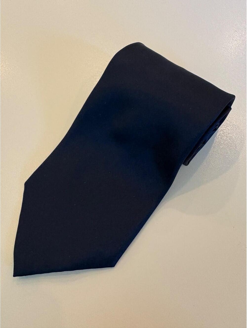 Brandini le collezioni Navy Blue Solid Silk Tie Designer Men's Necktie